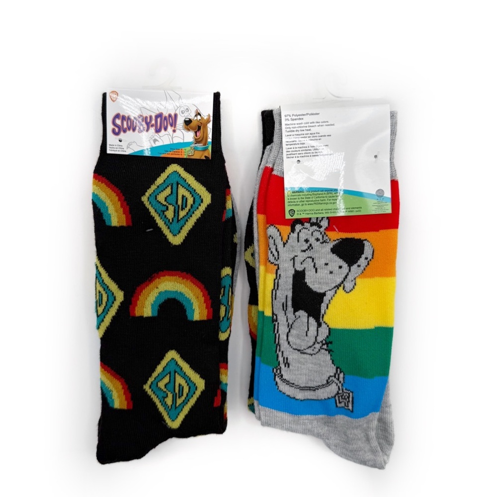 Scooby Doo Crew Socks Mens Womens Rainbow